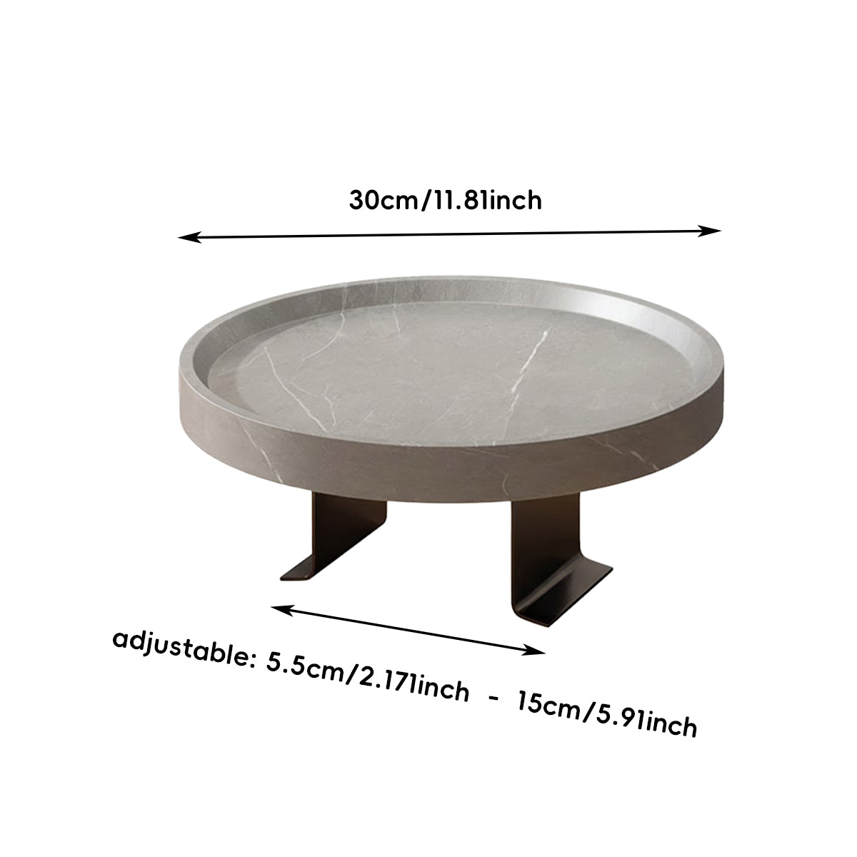 Adjustable Sofa Side Table with Marble Top