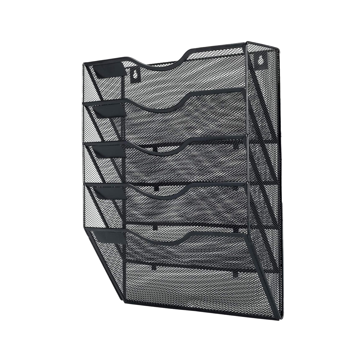 Wall-Mounted 5-Tier Metal Mesh File Organiser Rack