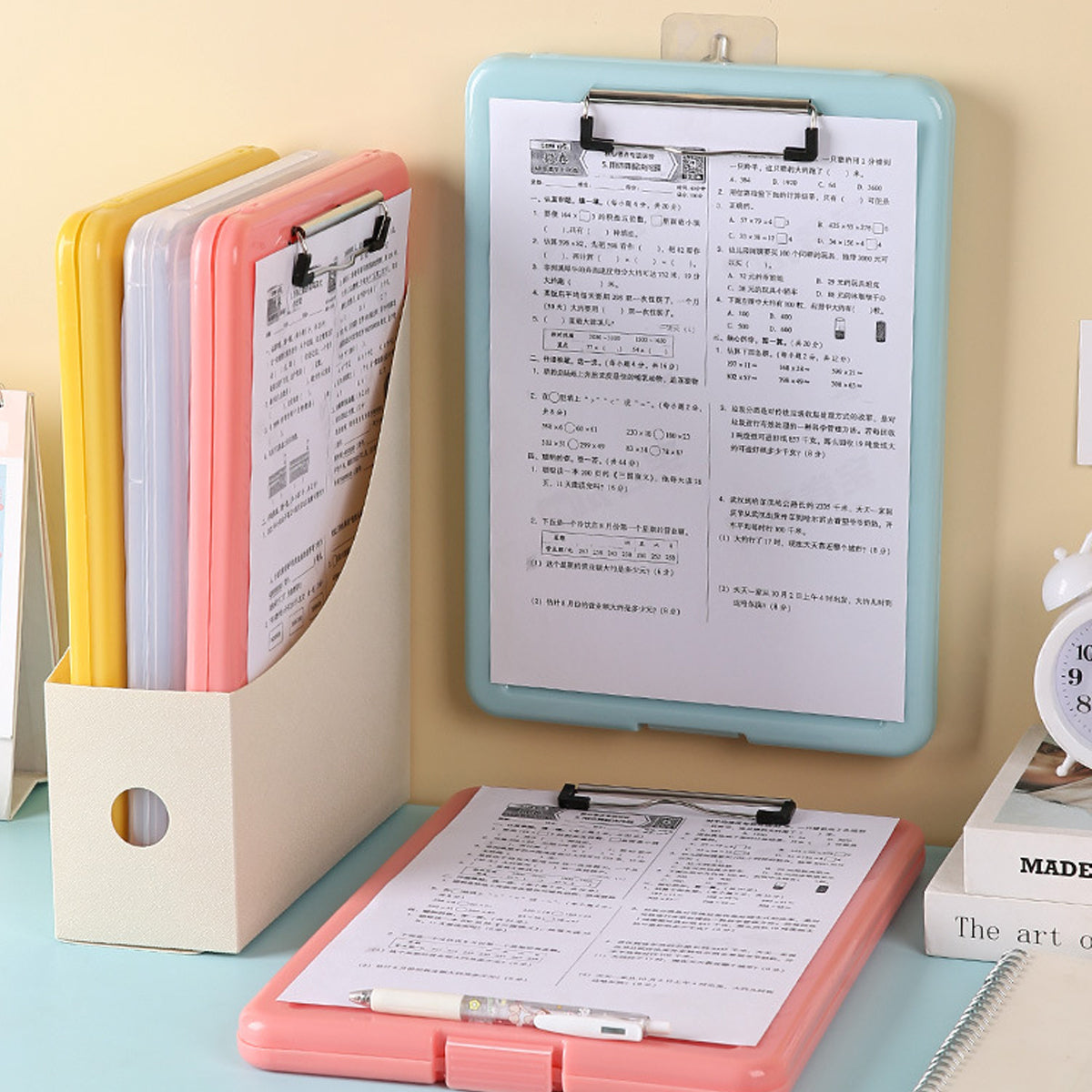 4 Pcs Transparent Document Storage Box Plastic Organizer