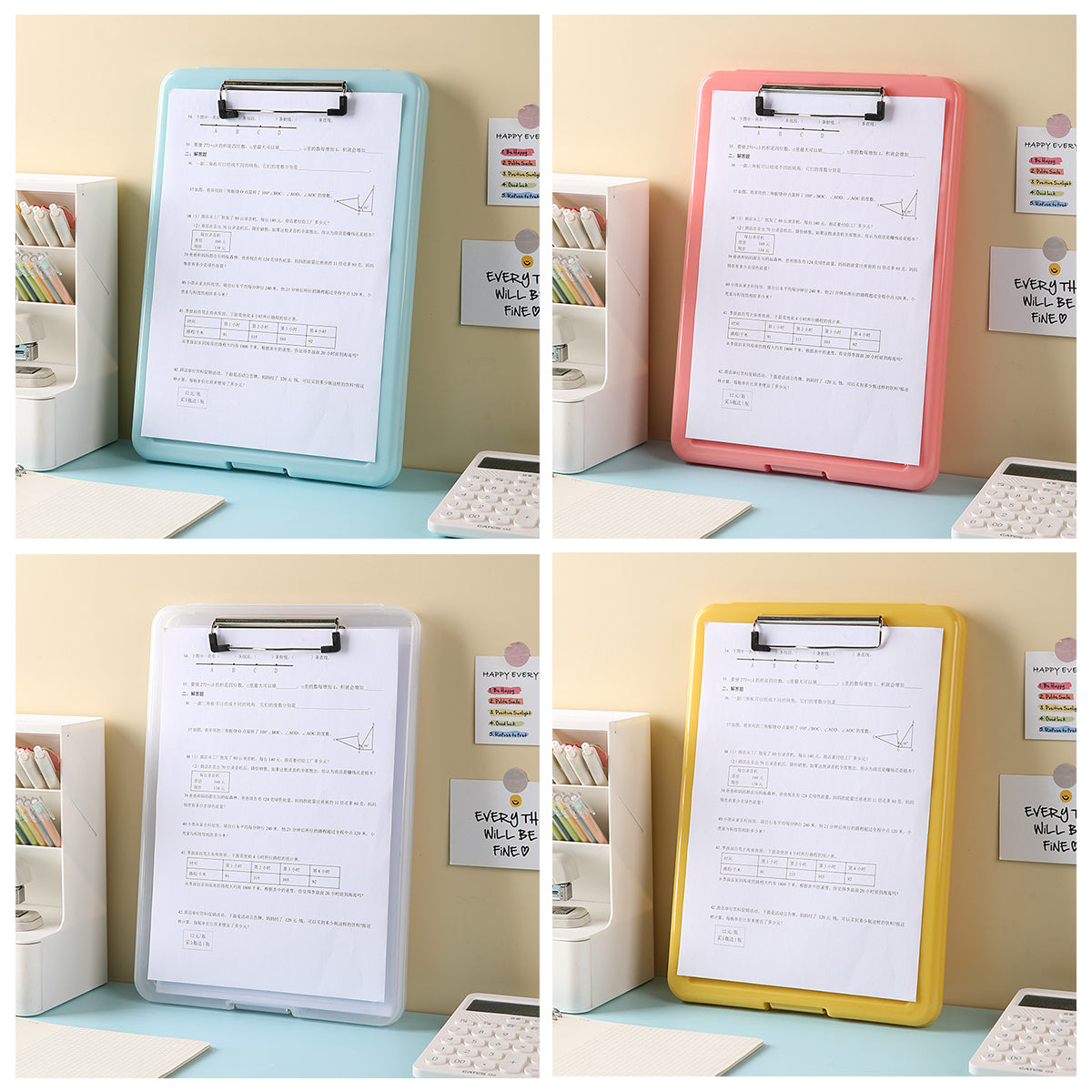 4 Pcs Transparent Document Storage Box Plastic Organizer