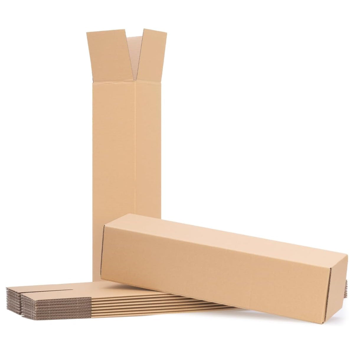 50 Pcs Long Strip Carton Flat Square Shipping Boxes