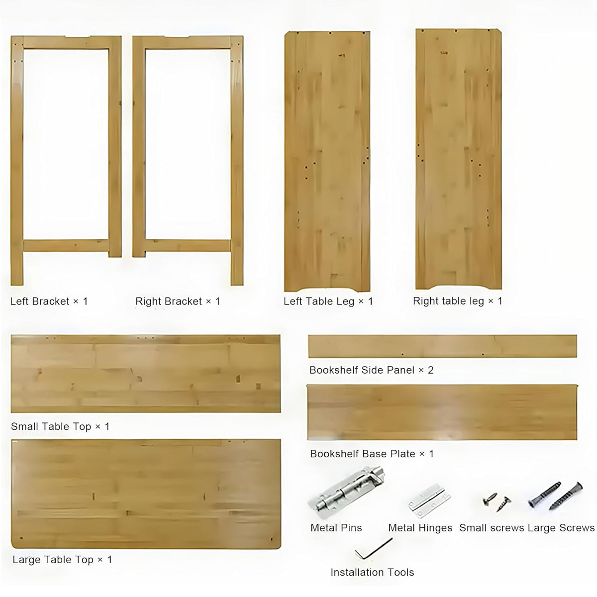 Foldable Bamboo Student Desk with Bottom Shelf