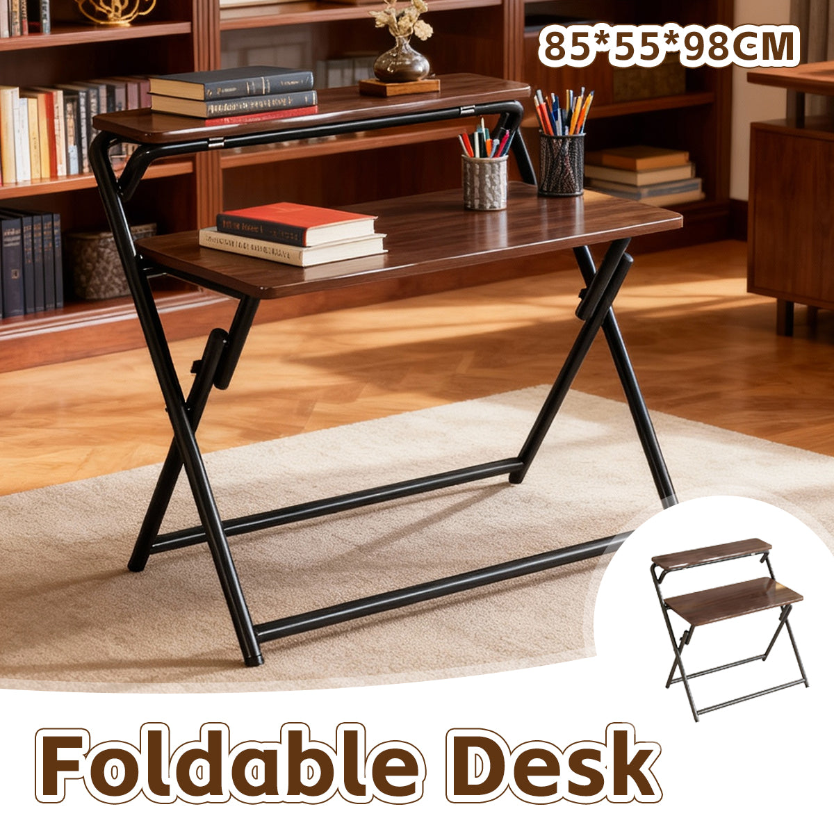 Portable Folding Desk Table X-Shaped Home Office
