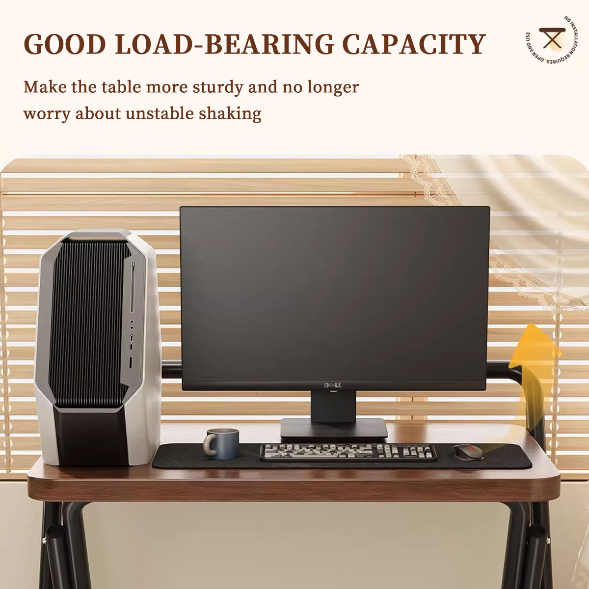 Portable Folding Desk Table X-Shaped Home Office