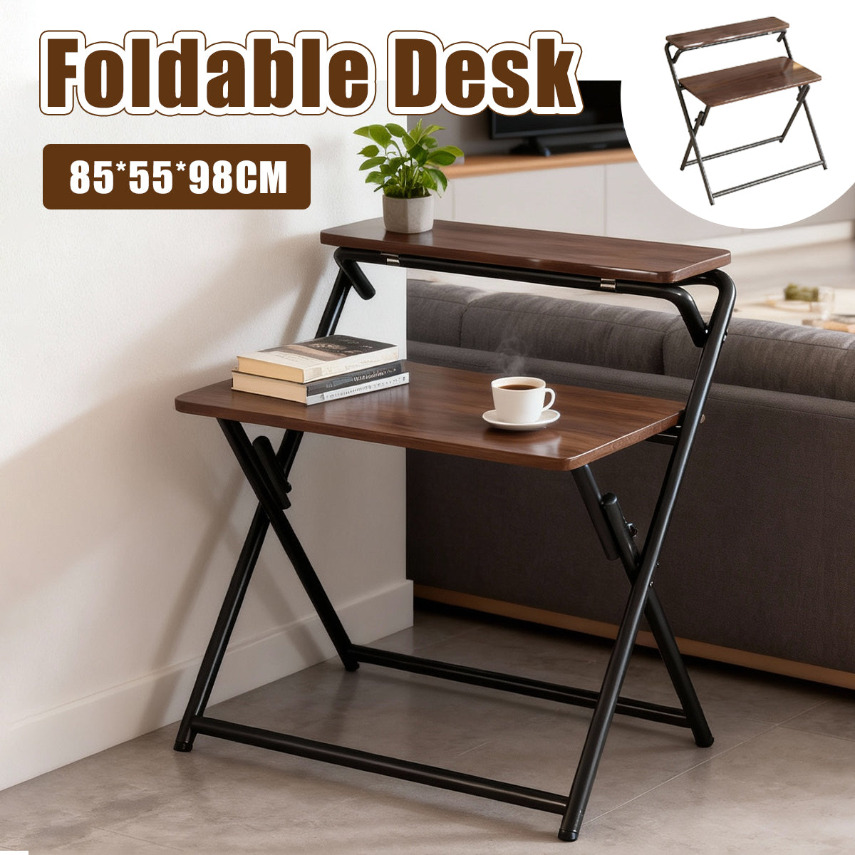 Portable Folding Desk Table X-Shaped Home Office