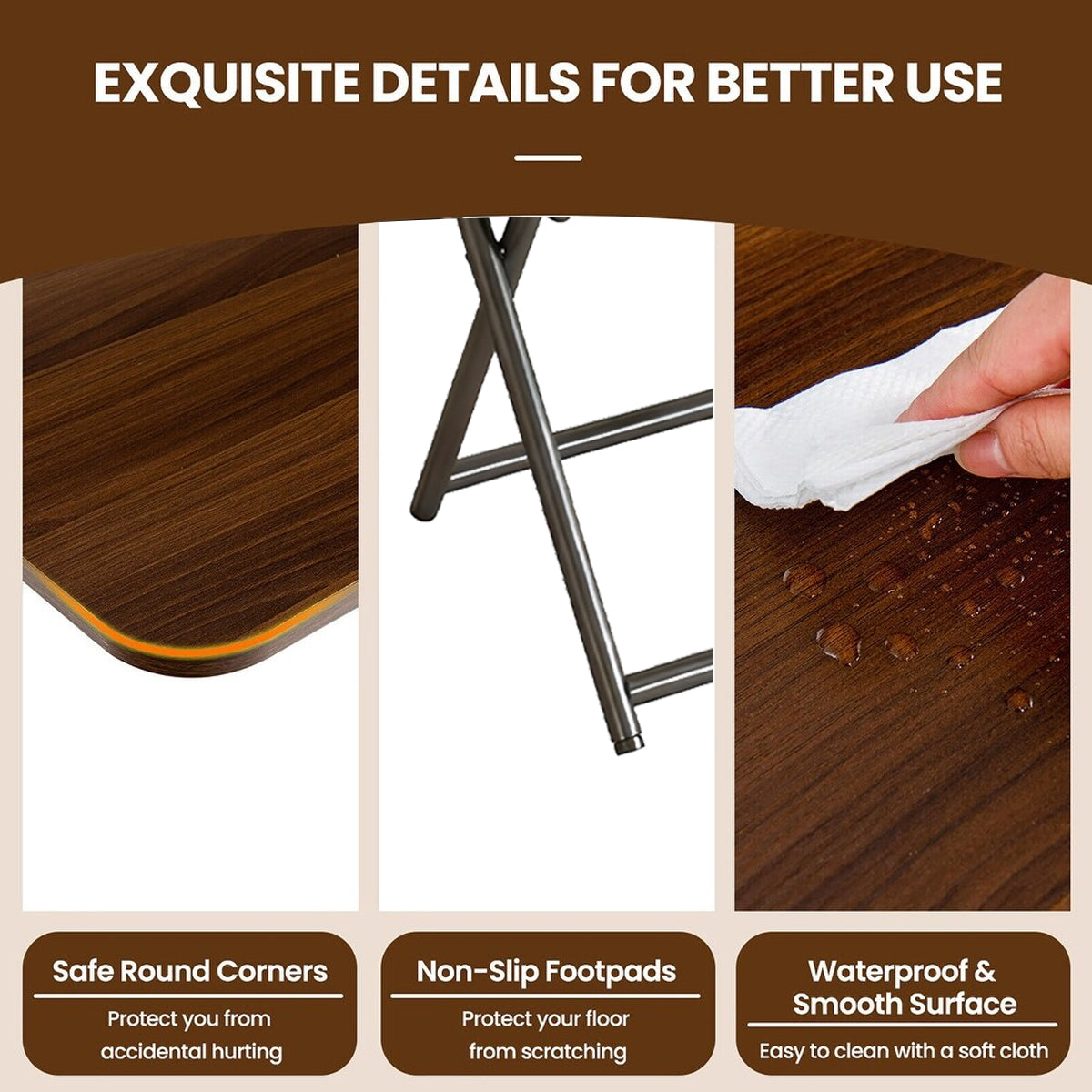 Portable Folding Desk Table X-Shaped Home Office