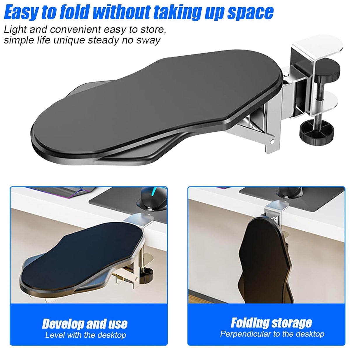 Computer Desk Elbow Rest Extension Rack Adjustable Support