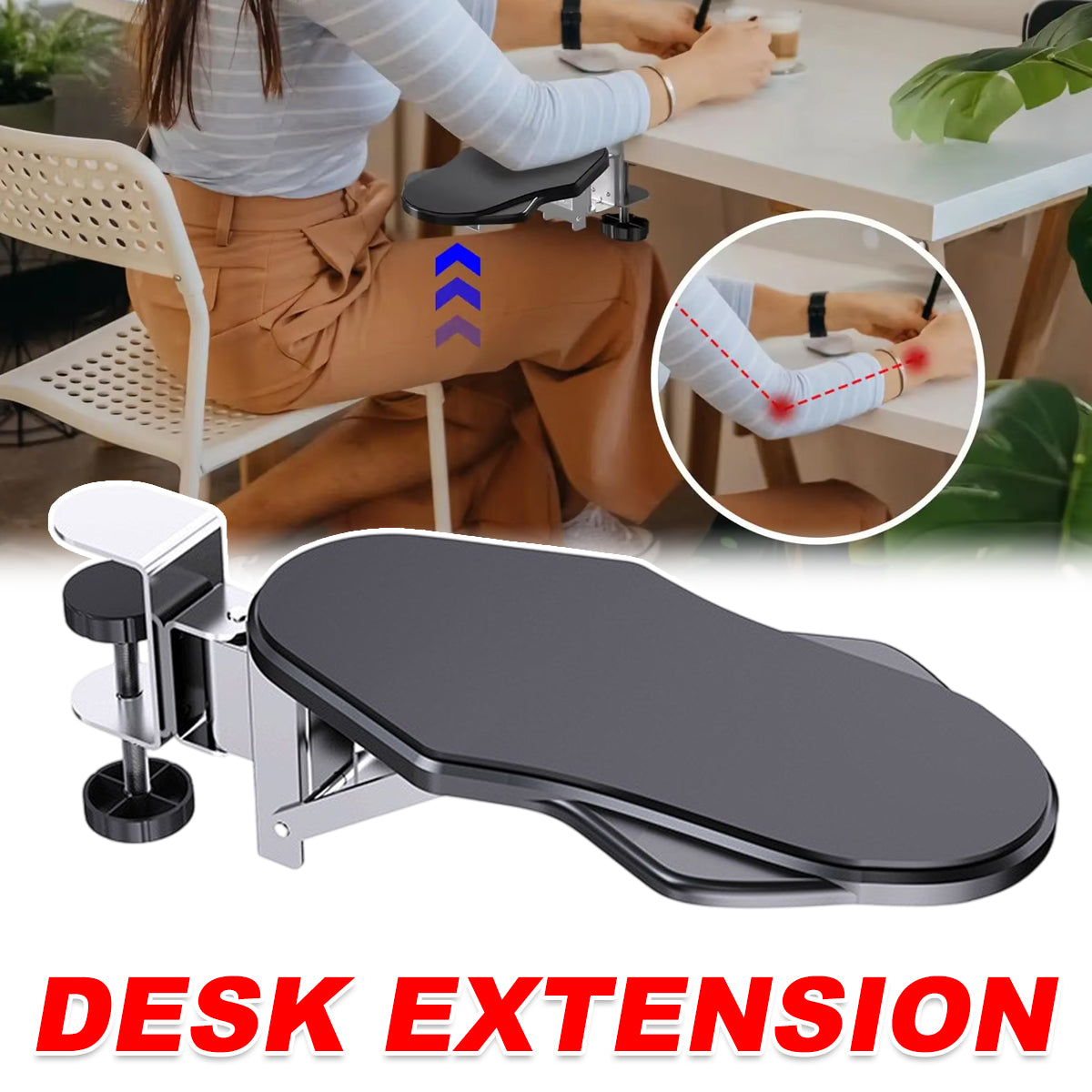 Computer Desk Elbow Rest Extension Rack Adjustable Support