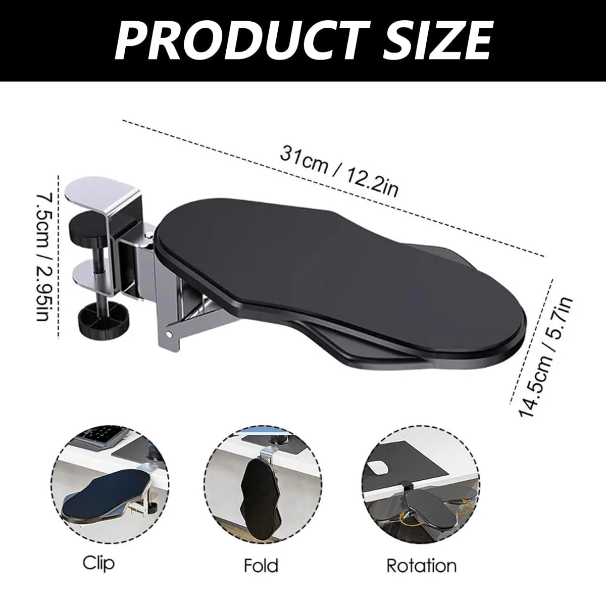 Computer Desk Elbow Rest Extension Rack Adjustable Support