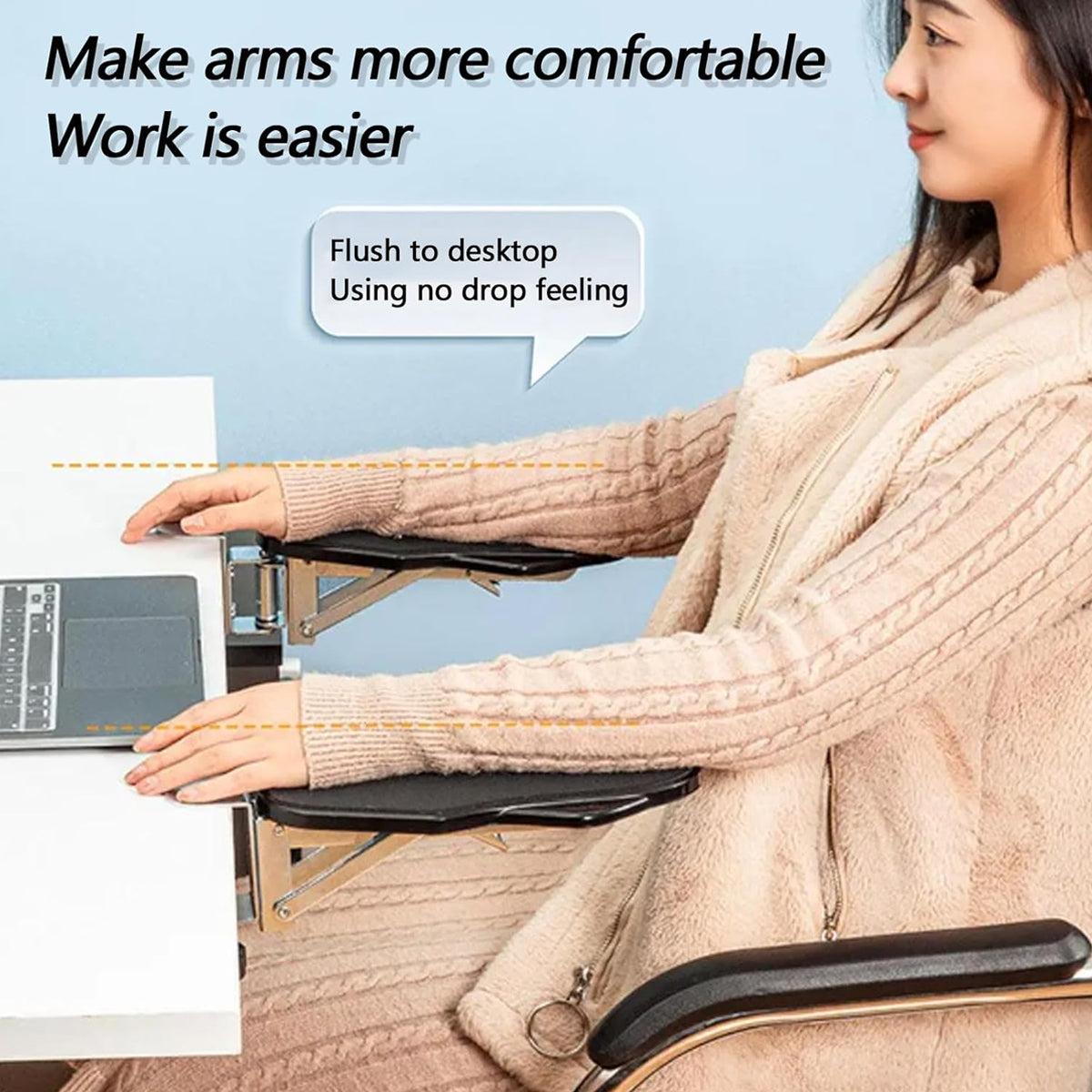Computer Desk Elbow Rest Extension Rack Adjustable Support