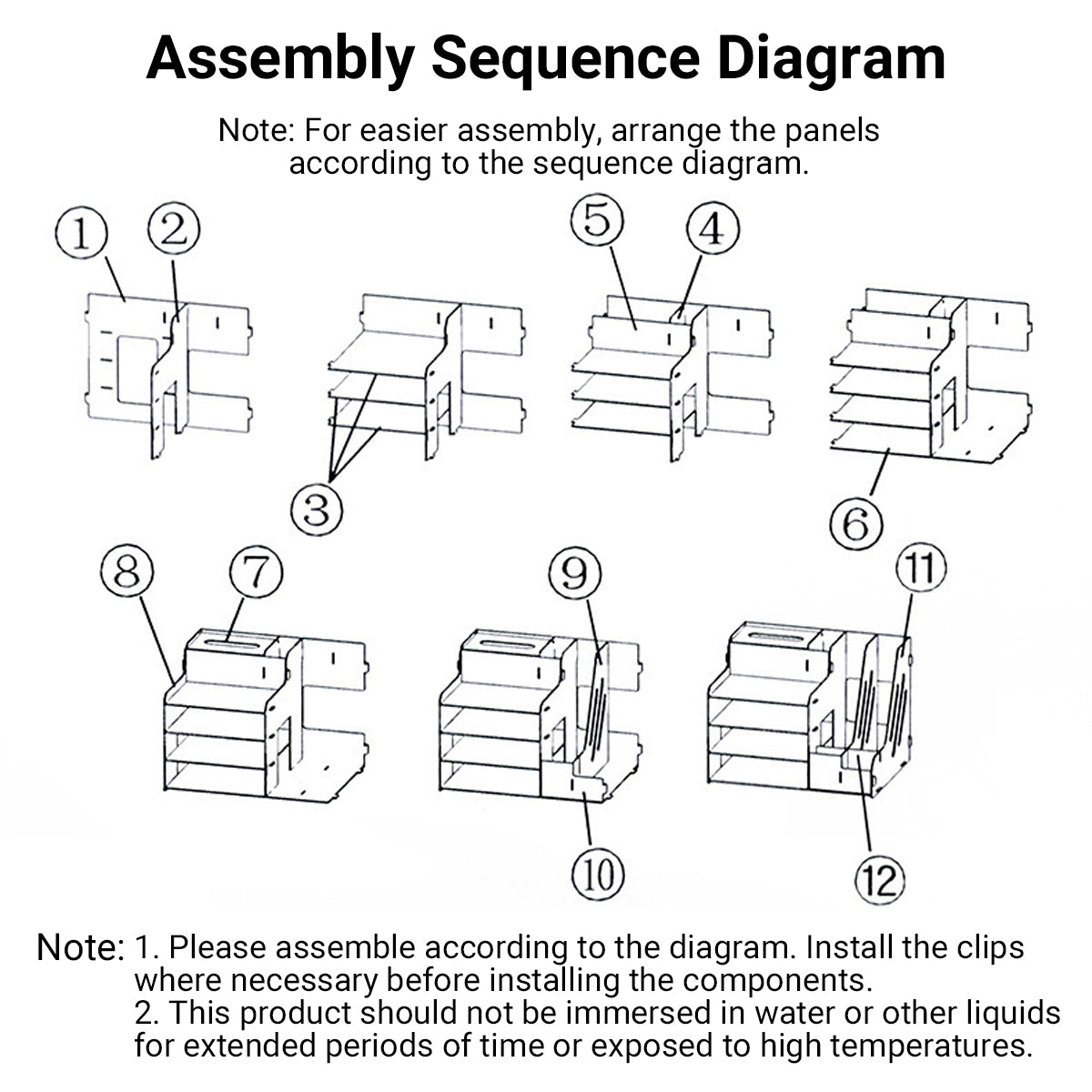 Wooden Desktop File Storage Organizer with Shelves