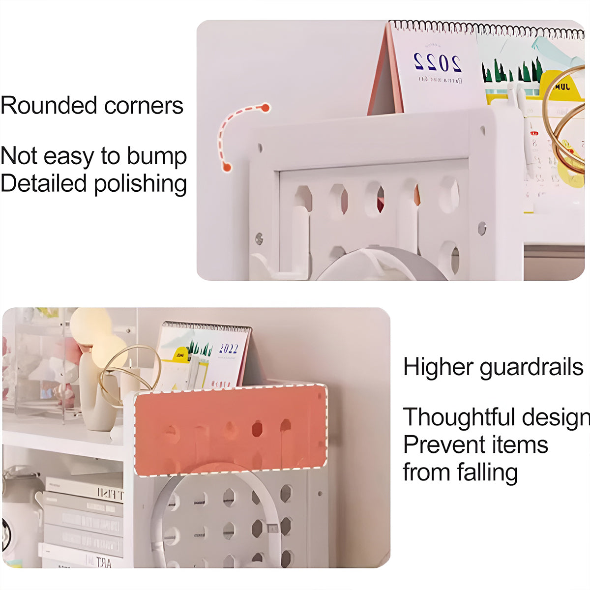 3-Tier Desktop Organizer Shelf Bamboo Adjustable Bookshelf