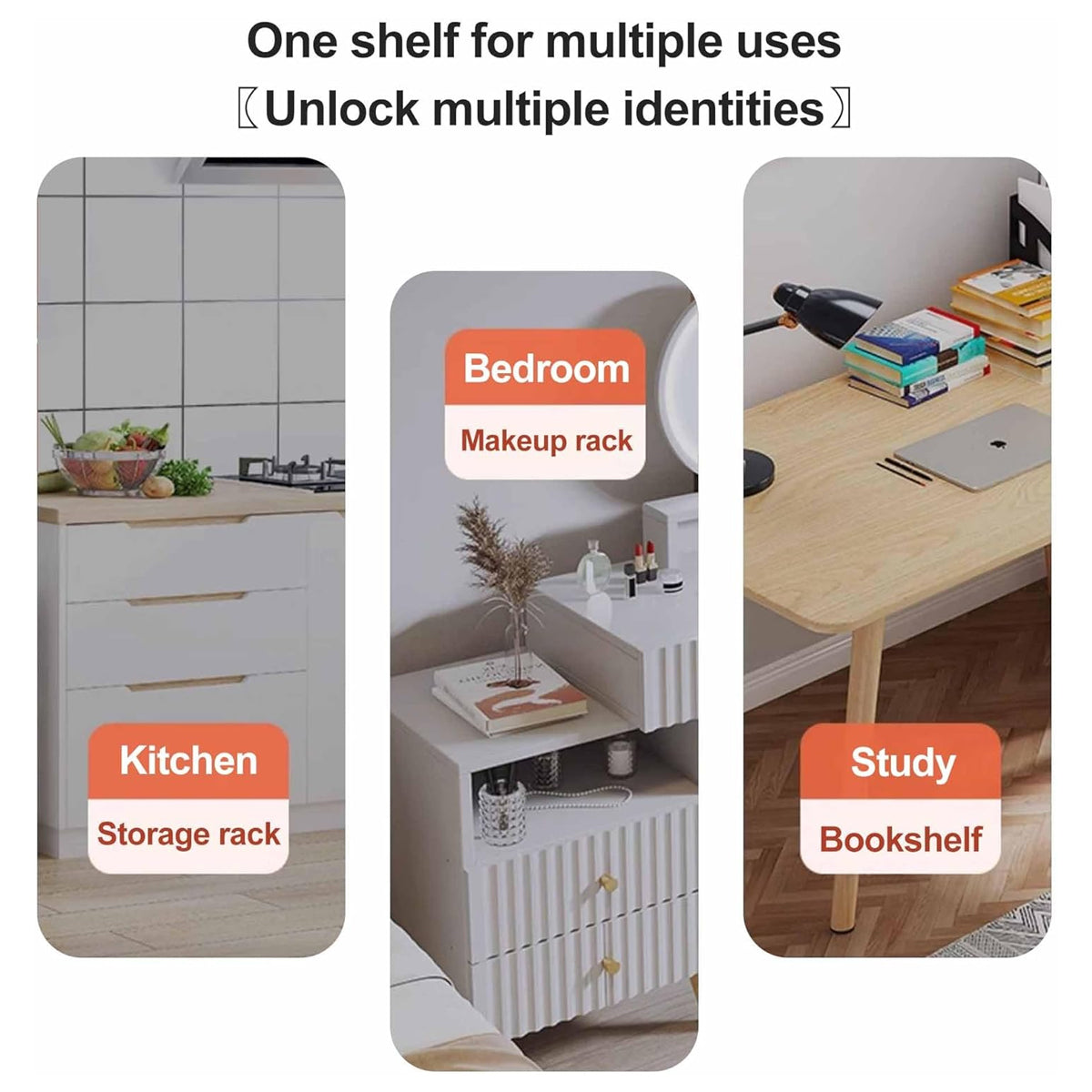 3-Tier Desktop Organizer Shelf Bamboo Adjustable Bookshelf