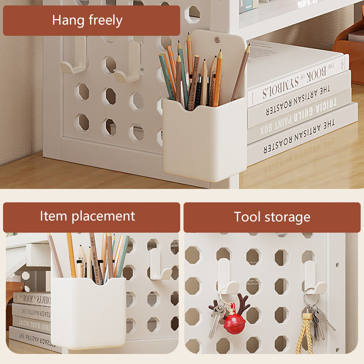 3-Tier Desktop Organizer Shelf Bamboo Adjustable Bookshelf