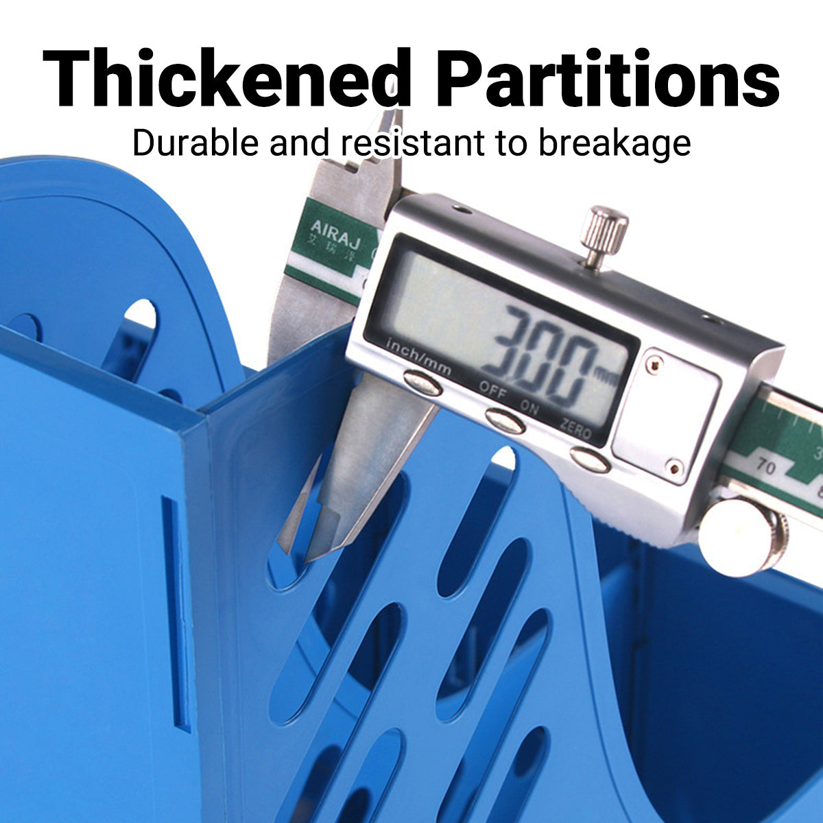 4-Section Plastic File Organizer with Hollow Ventilation