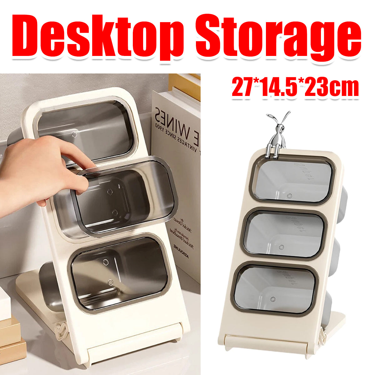 3-Tier Student Desktop Storage Box School Supplies