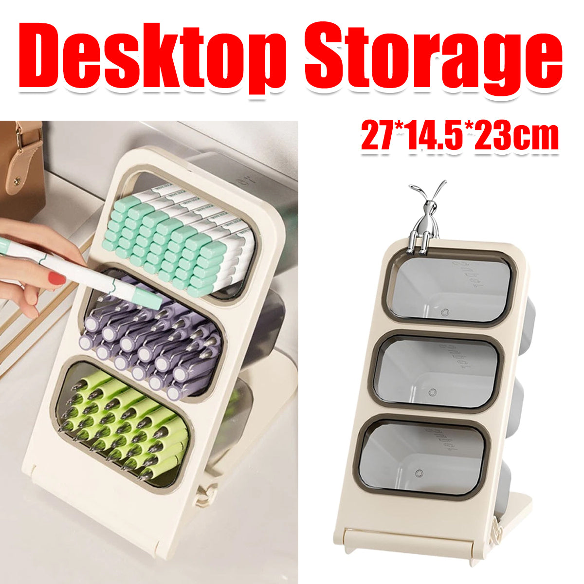 3-Tier Student Desktop Storage Box School Supplies