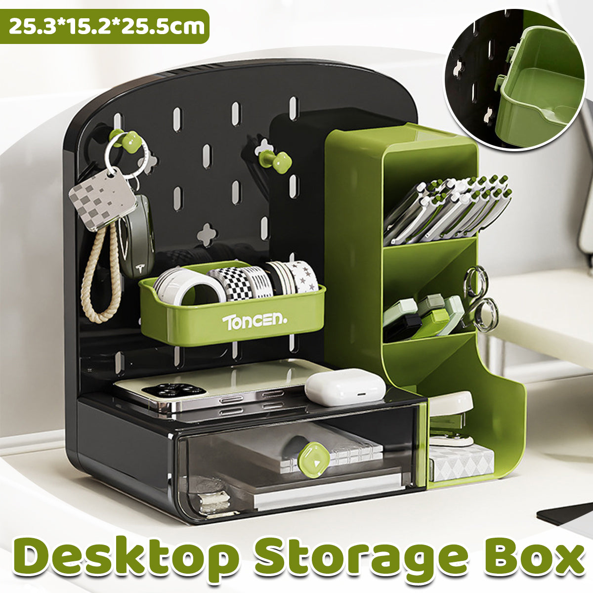 Desktop Storage Box with Drawer Divider for Office and Home