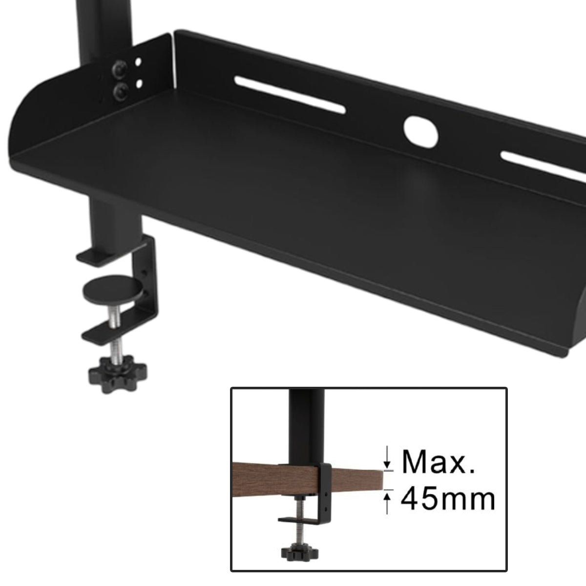 Under-Desk Clamp 2-Tier Metal Storage Rack