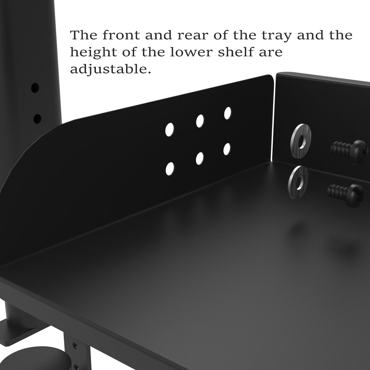 Under-Desk Clamp 2-Tier Metal Storage Rack