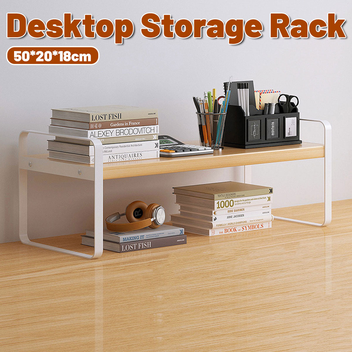 Double Layer Desktop Storage Shelf Desktop Organizer
