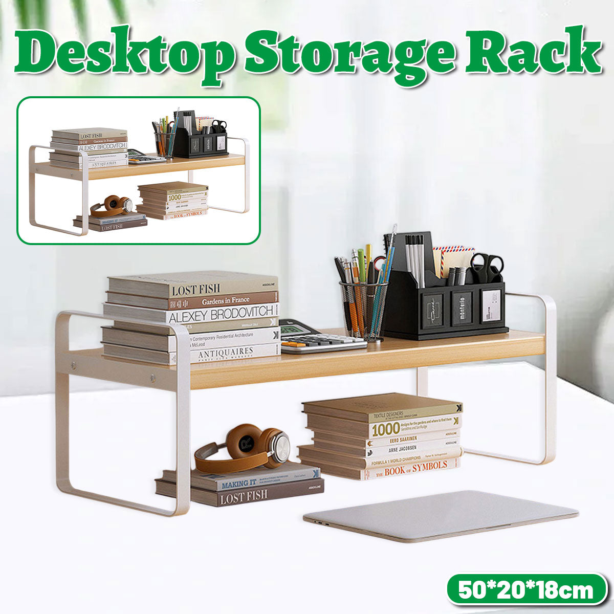 Double Layer Desktop Storage Shelf Desktop Organizer
