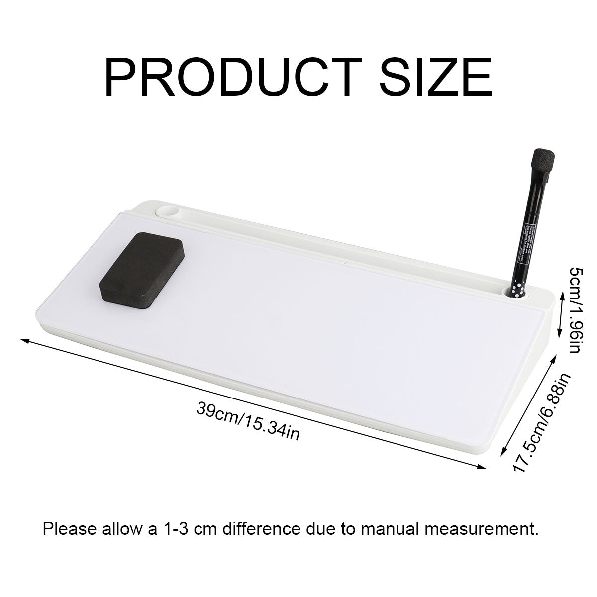 Desktop Tempered Glass Whiteboard with Storage and Device Stand