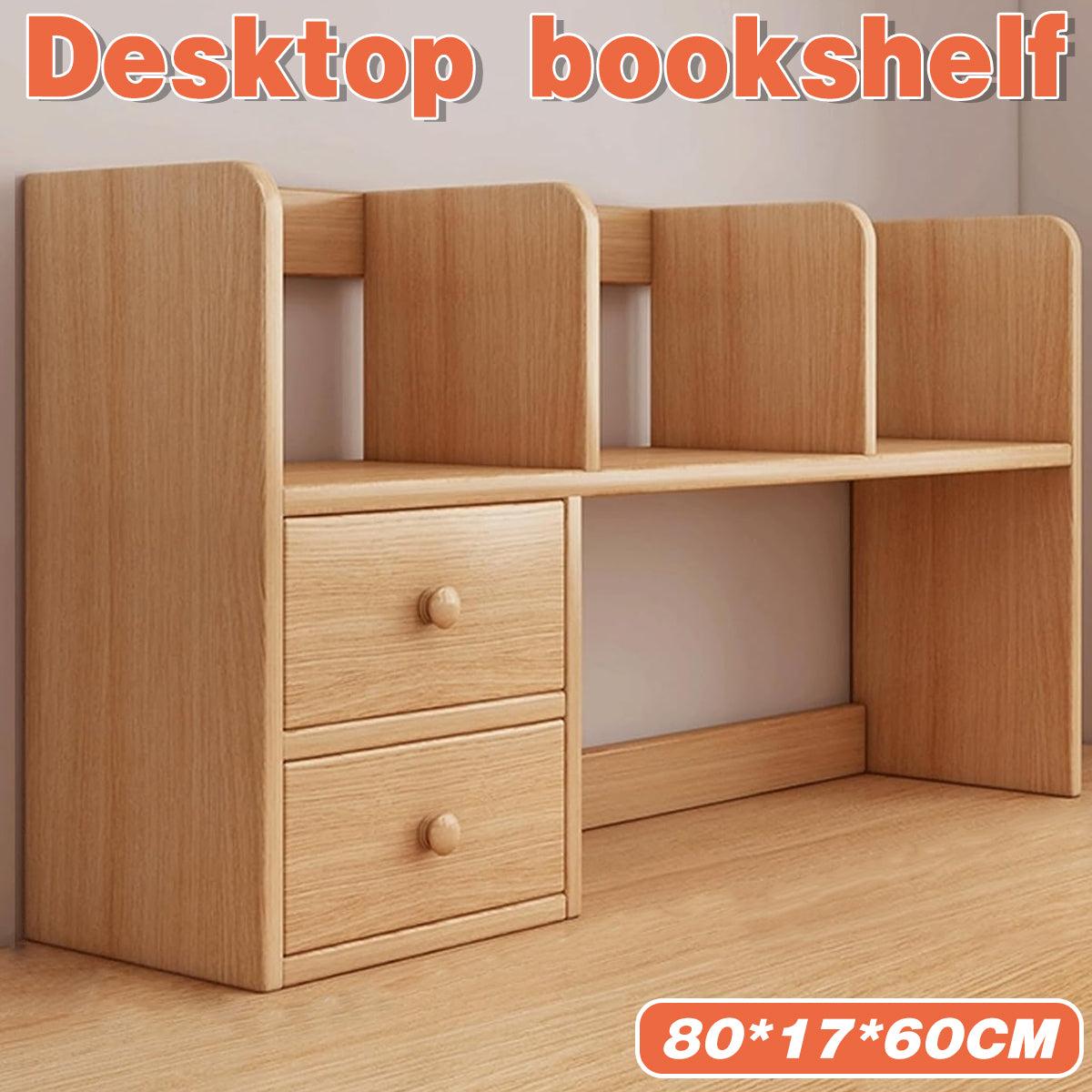 Desktop Bookshelf Organizer Bookcase Rack for Home Office Use