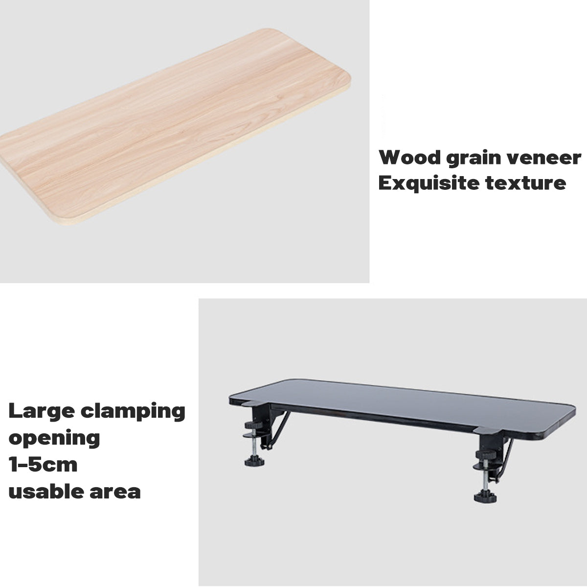 Foldable Desktop Extension Board with Clamp