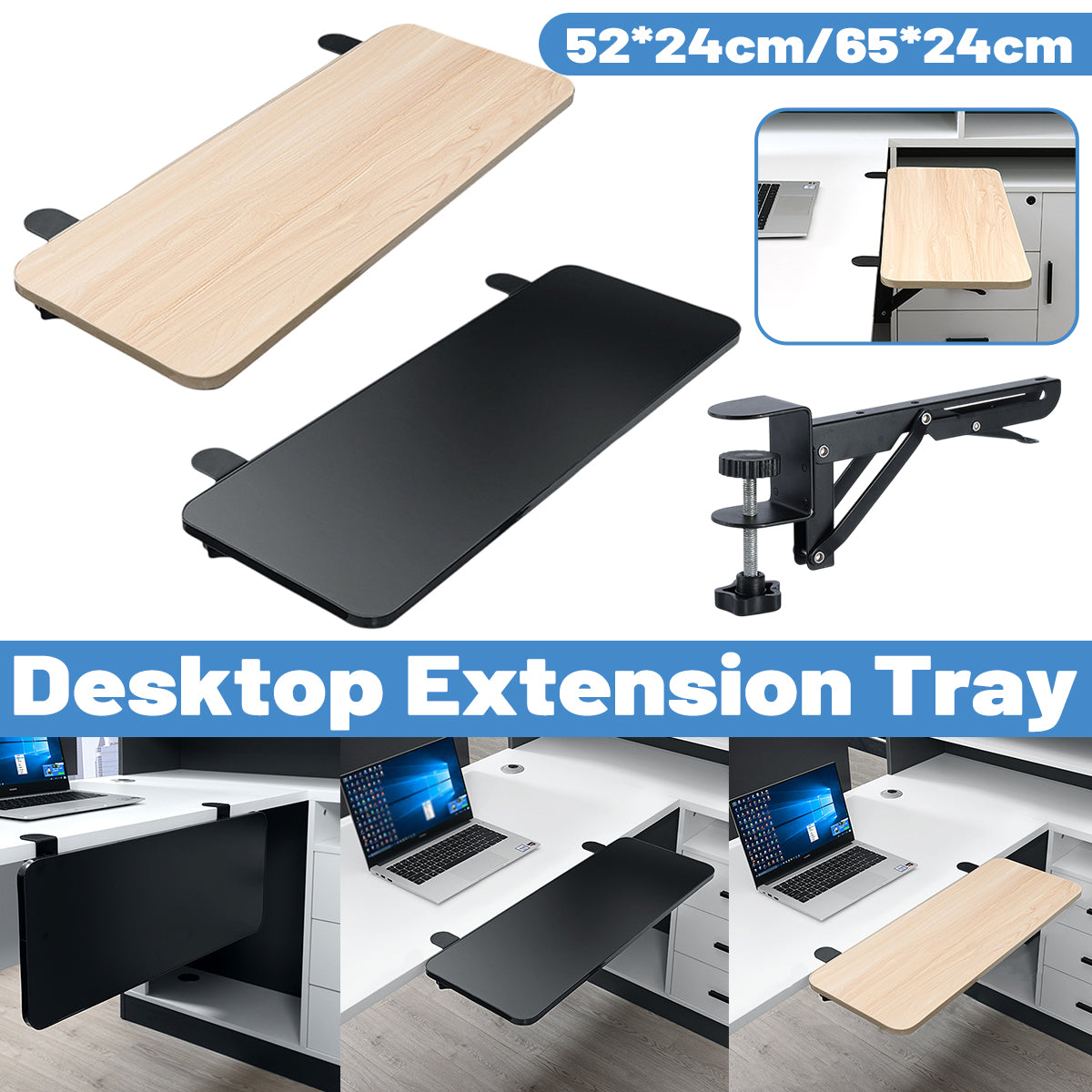 Foldable Desktop Extension Board with Clamp