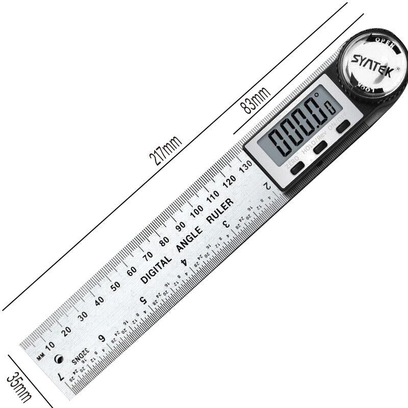 0-360° Digital Angle Finder 200mm Stainless Steel Ruler