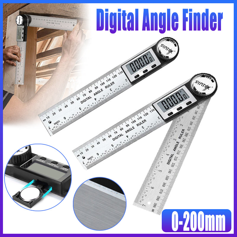 0-360° Digital Angle Finder 200mm Stainless Steel Ruler