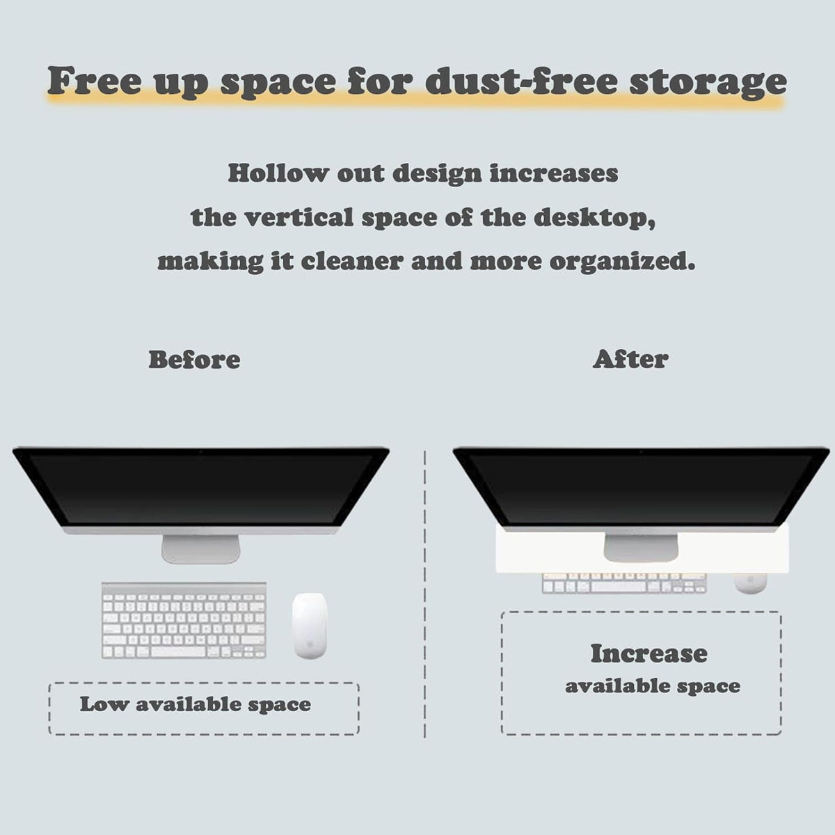 Monitor Riser Stand with Storage in Two Sizes White