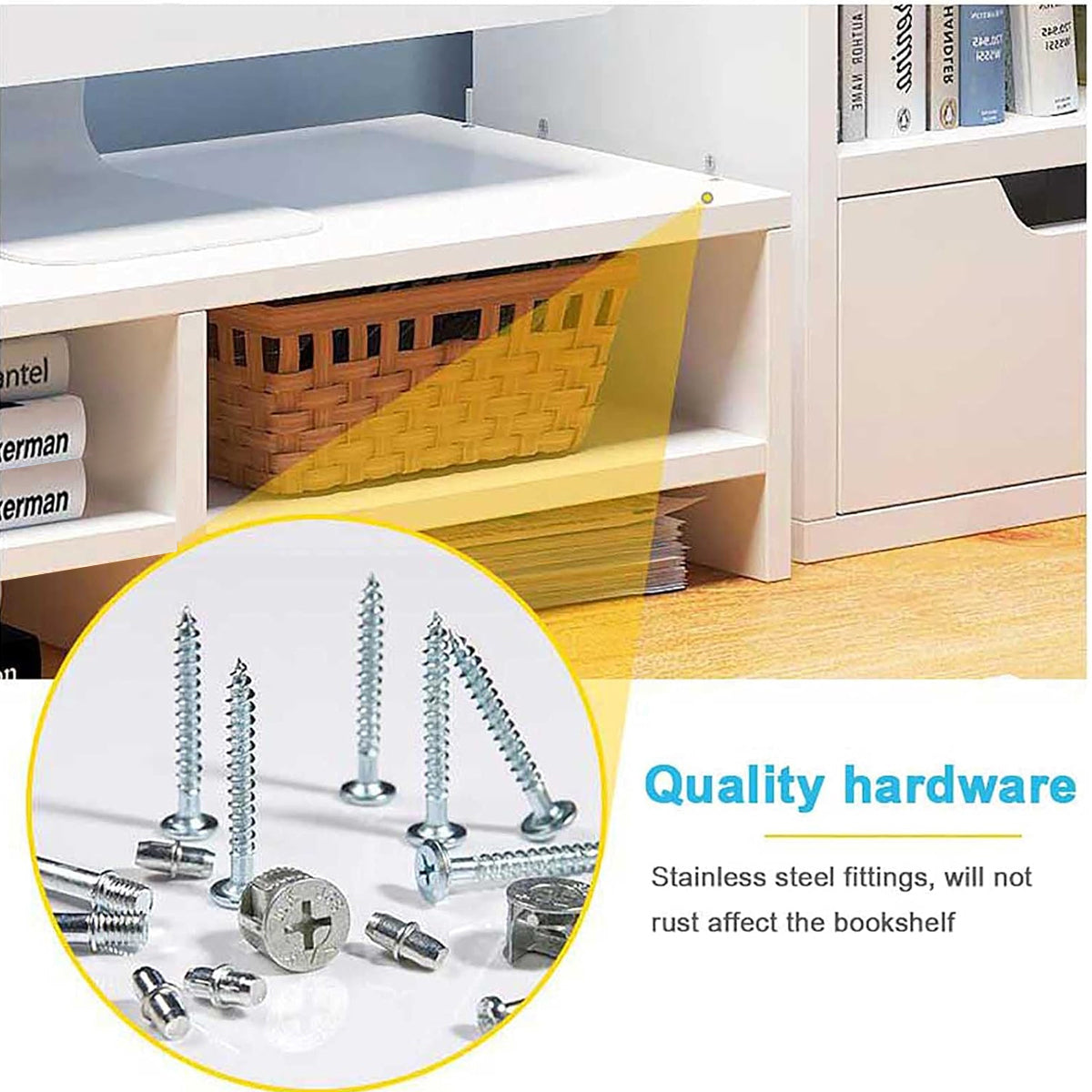 Monitor Riser Stand with Storage in Two Sizes White