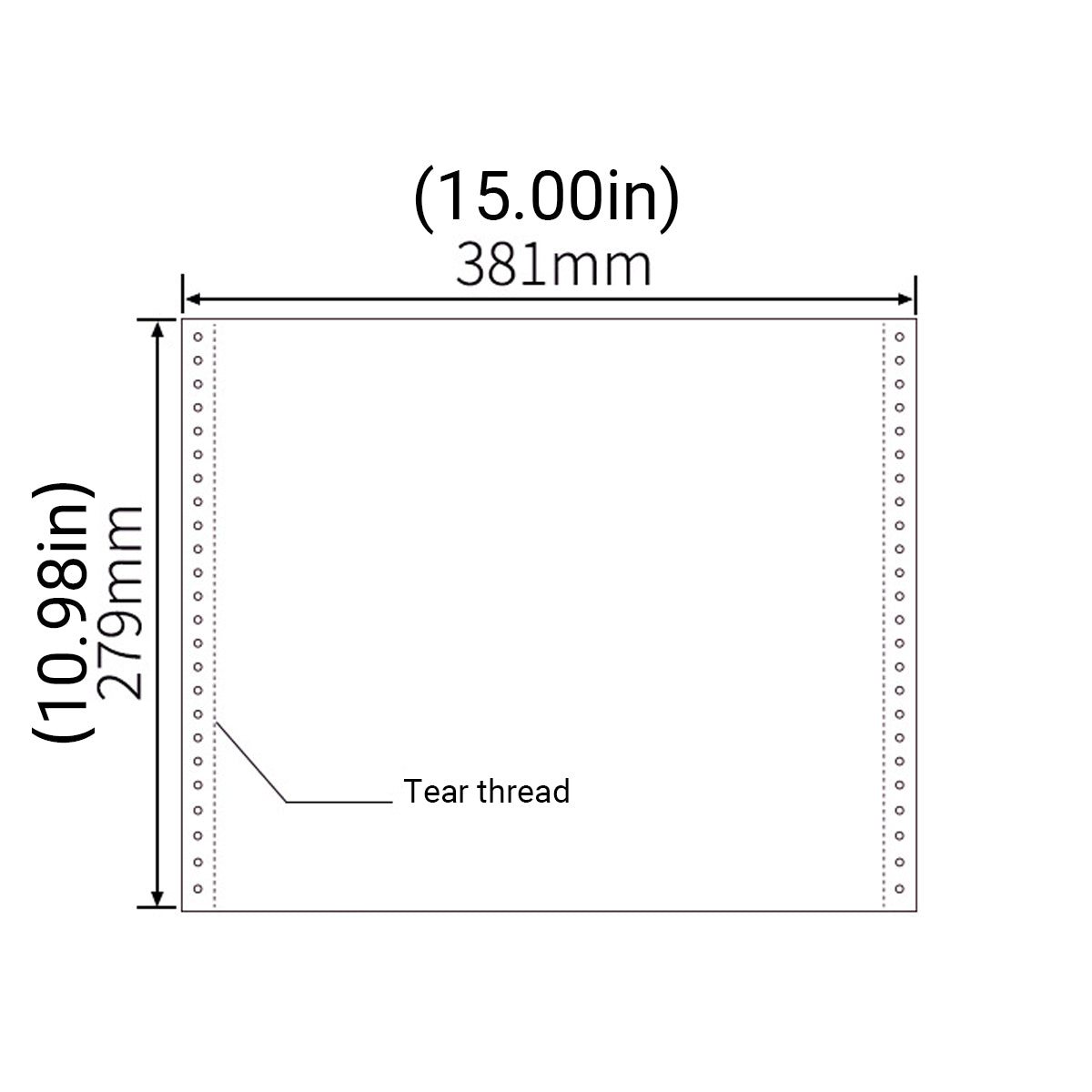 2000 Pages Dot Matrix Printer Paper 381x279mm