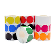 8 Rolls Coloured Polka Dot Round Labels Strong Adhesive Set