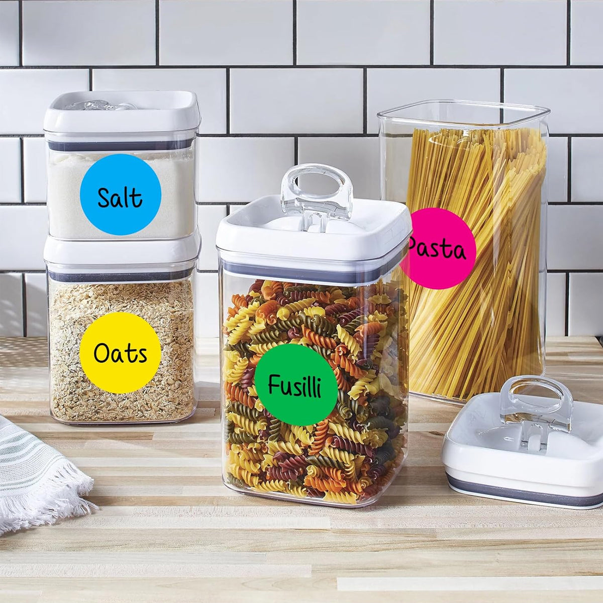 8 Rolls Coloured Polka Dot Round Labels Strong Adhesive Set