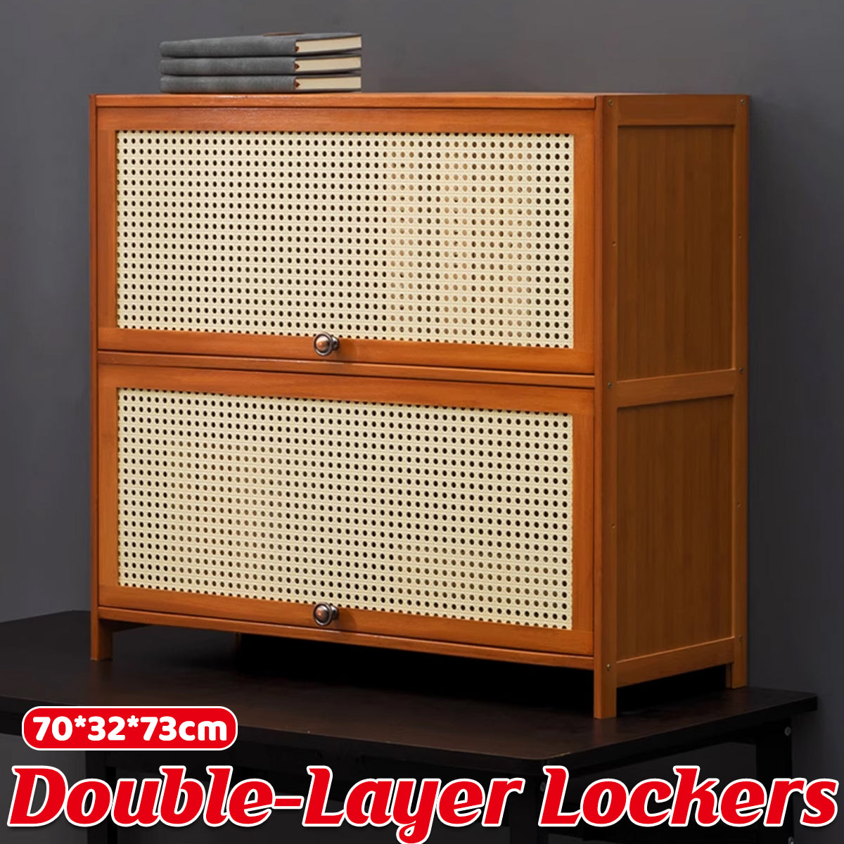 Floor-Standing Storage Cabinet with Ventilated Flip Doors 70×32×73cm