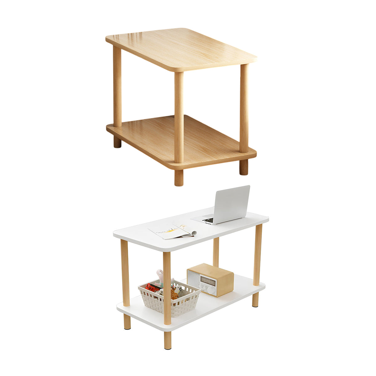 Minimalist Double-Layer Sofa Side Table