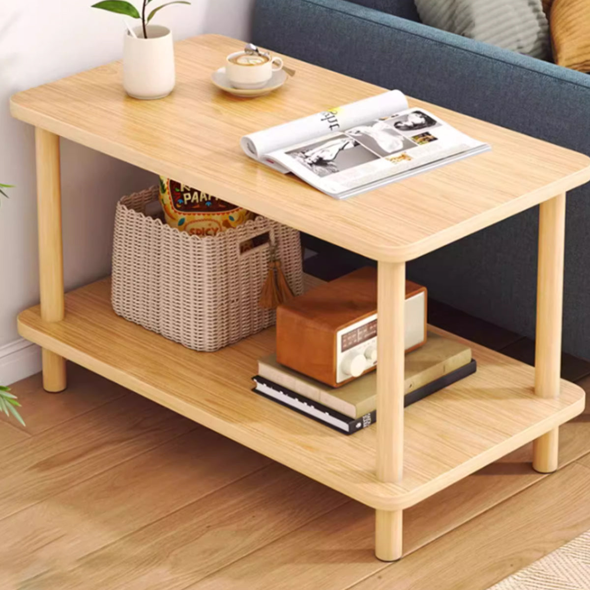 Minimalist Double-Layer Sofa Side Table