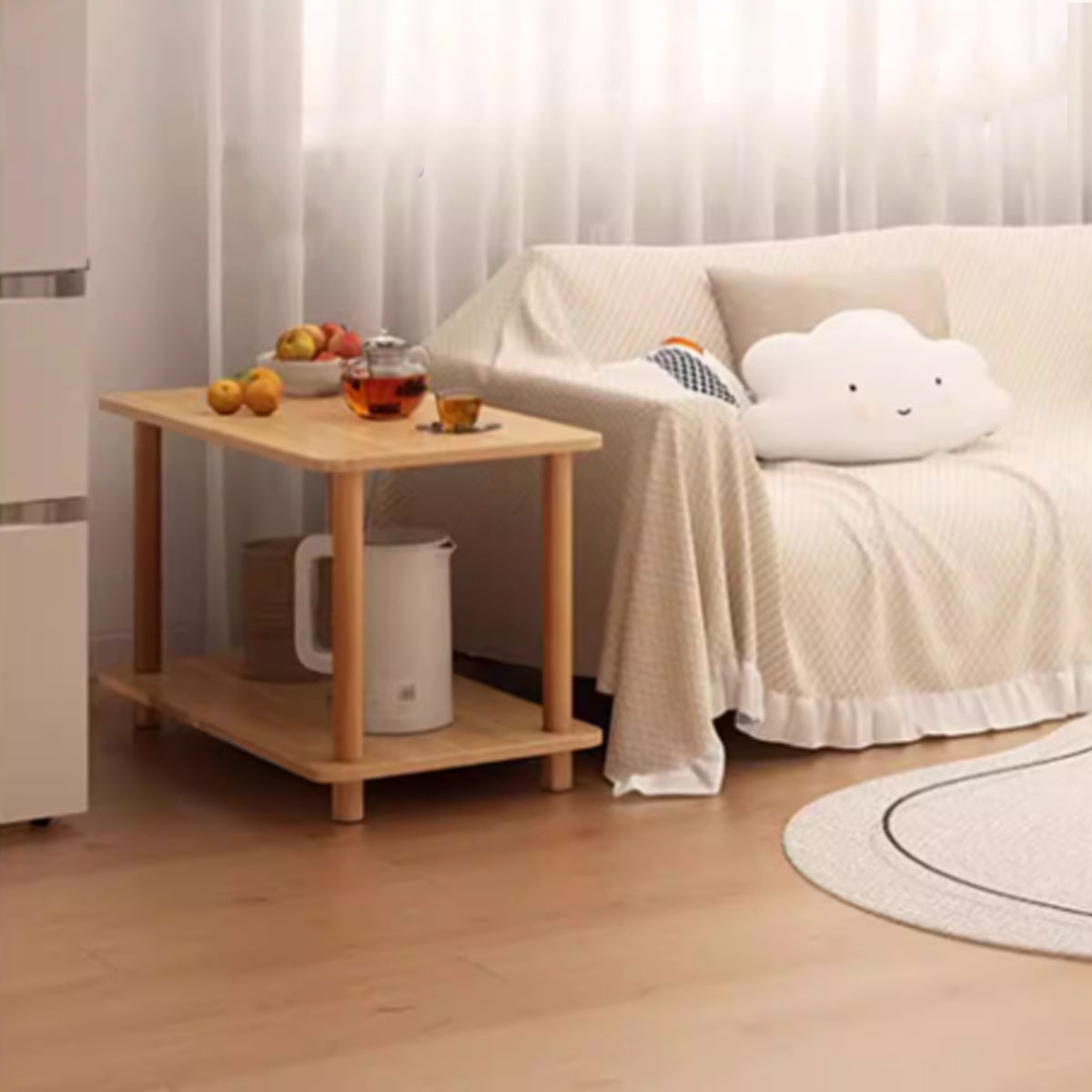 Minimalist Double-Layer Sofa Side Table