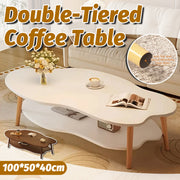 Double-Tiered Coffee Table with Organic Shape