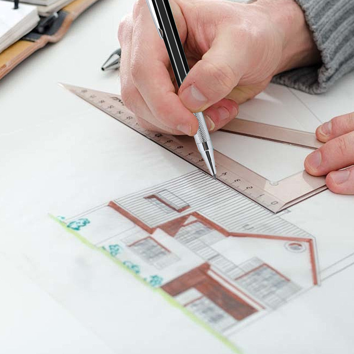 2mm HB Lead Holder Pencil with Refillable Leads for Drawing & Drafting