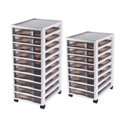 Multi-Tier Transparent File Cabinet with Wheels
