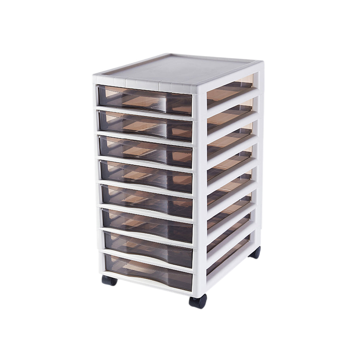 Multi-Tier Transparent File Cabinet with Wheels