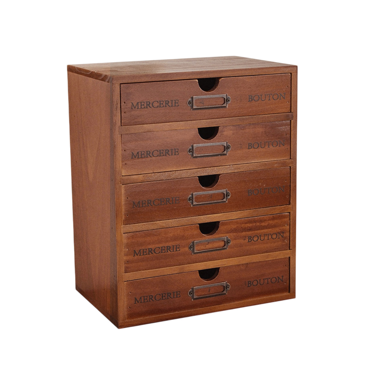 Solid Wood Desktop Storage Box with 4 or 5 Drawers