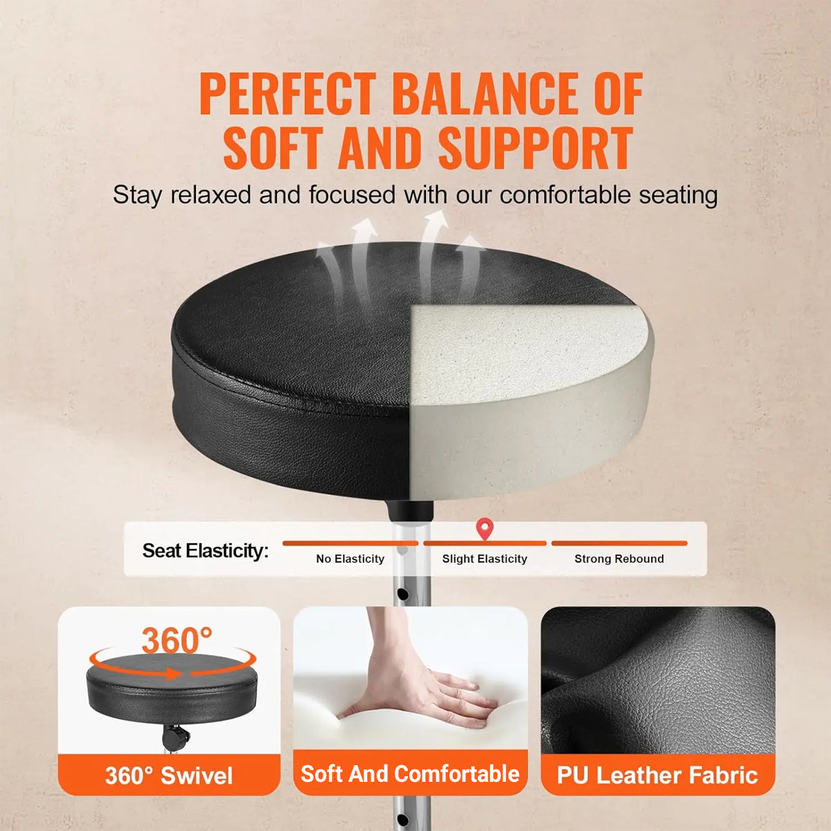 Adjustable Drum Throne Thickened Seat for Kids