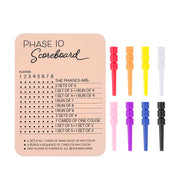 Reusable Wooden Phase 10 Scoreboard with Pegs for 8 Players