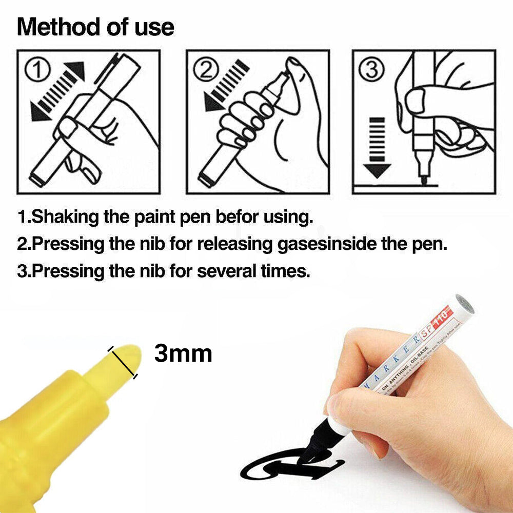 Paint Marker Pen Oil-Based Permanent for Tyre Glass Rubber