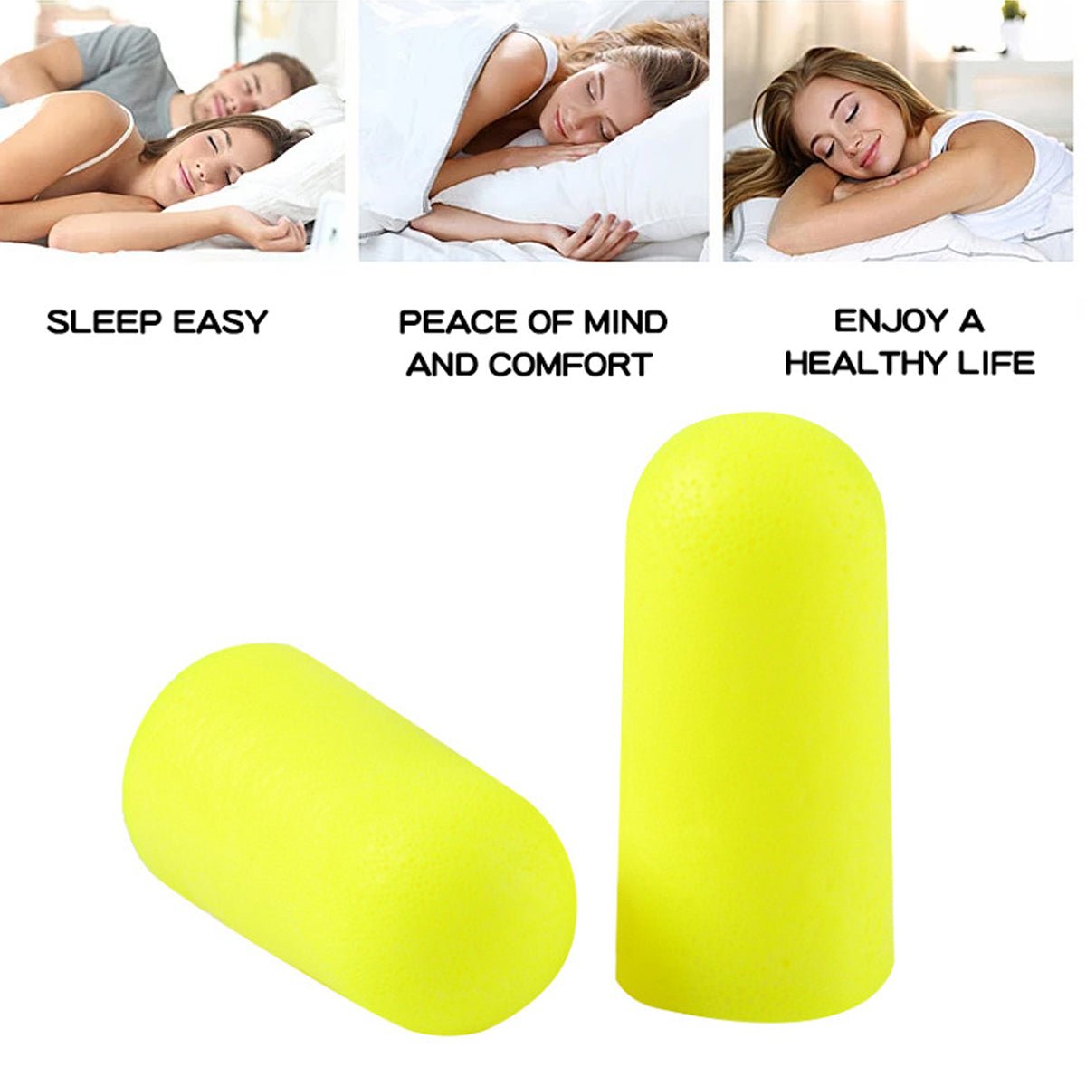 3M Foam Earplugs Yellow Moisture Resistant Soft Fit